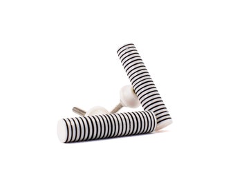 Zebra gestreifter Schrankknauf, Monochromer Schrankknauf, Möbelbeschläge, Dekorative Griffe, Modernes Dekor, Kabinettgriff, Schwarzer und Weißer Griff