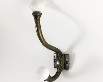 Cast iron Rustic hat & coat hooks vintage old English Victorian retro pegs hanging hook