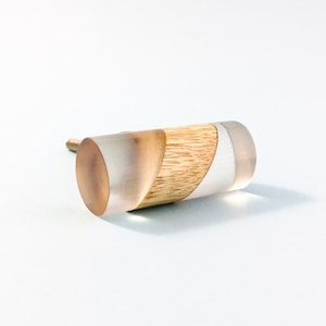 Split Wood and Resin Cylindrical Pull, Wooden & Resin Cabinet Knob, Furniture Hardware, Decorative Handles, Scandinavian, Rustic Knob, Knob