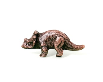 Dinosaur Knob, Triceratops Knob, Baby Nursery Themed Knob, Vintage Drawer, Cabinet Pull, Kids Decor, Decorative Knob, Iron Knob, Gold