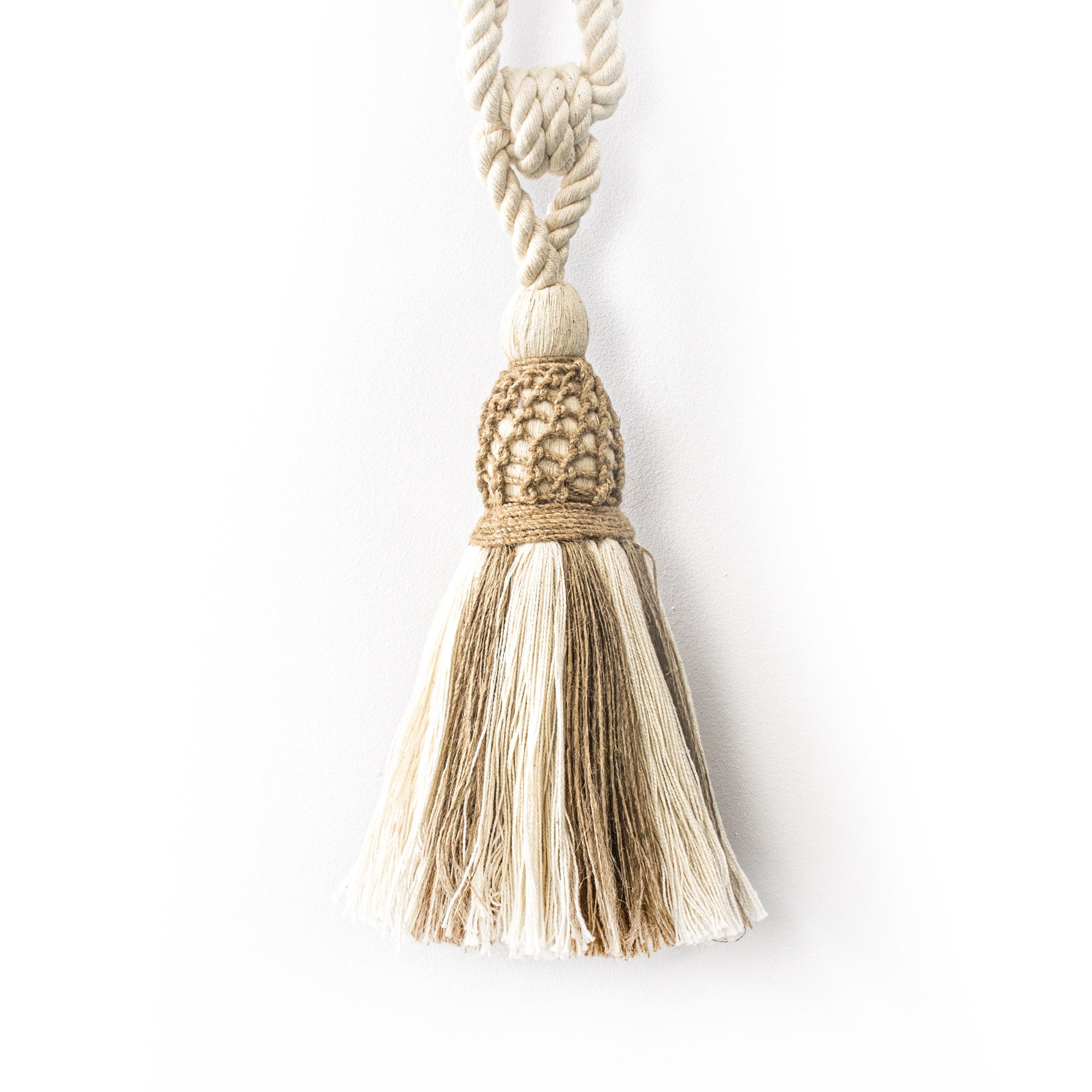 1 Coppia di fermatende in stile bohémien in corda di cotone, design