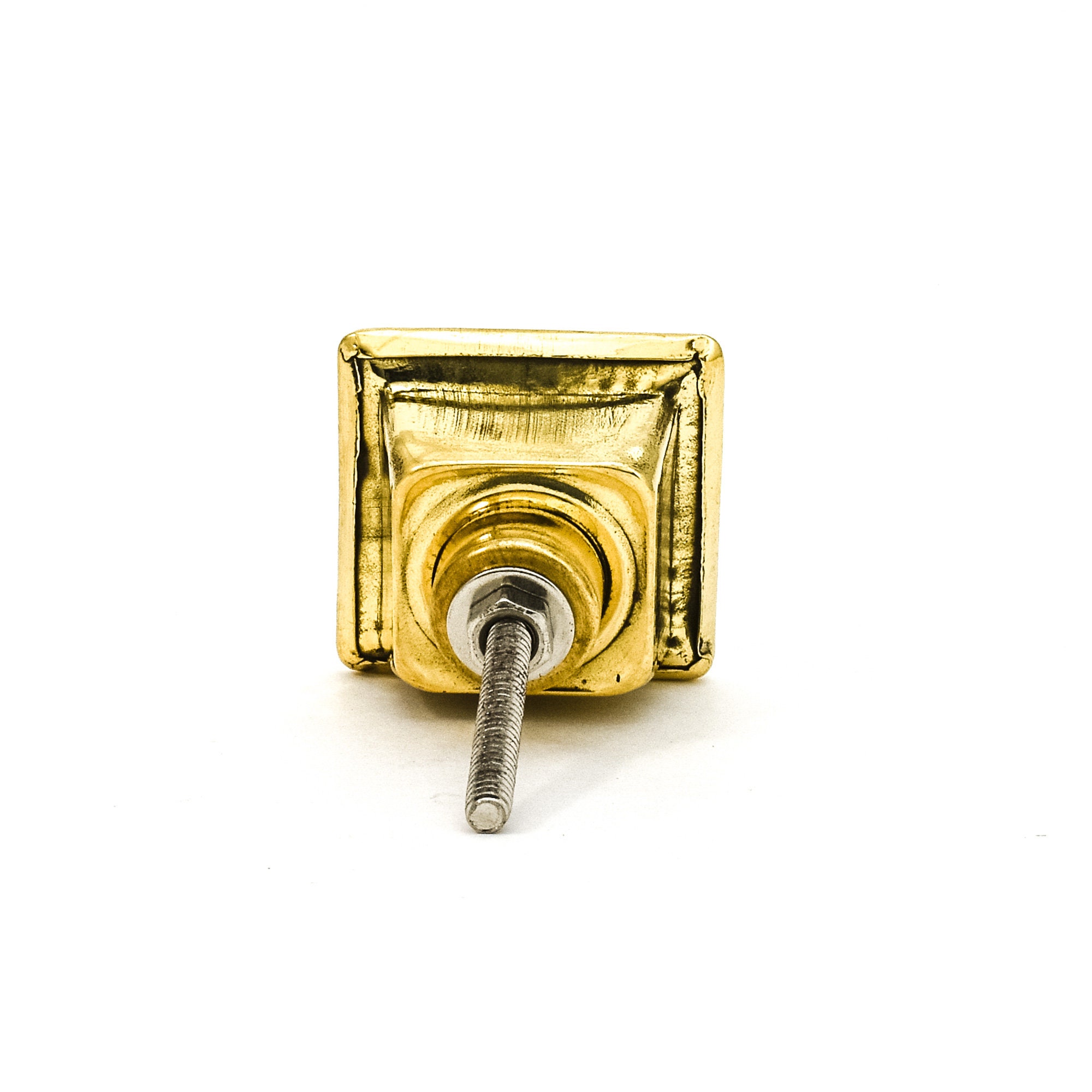 Gold Square Etched Knob Gold Knob Decorative Etsy