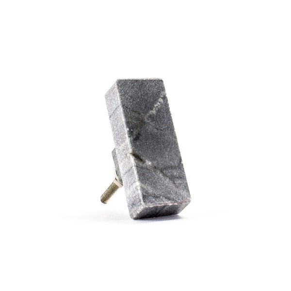 Grey Solid Rectangle Marble Knob, Modern Cabinet Knob, Decorative Hardware, Furniture Hardware, Cabinet Handles, Dresser Pull, Marble Knob