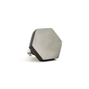 Charcoal Hexagon Knob, Iron Knob, Kitchen Knob, Vintage Drawer or Cabinet Pull, Dresser Knob, Decorative Knob, Cabinet Hardware, Modern