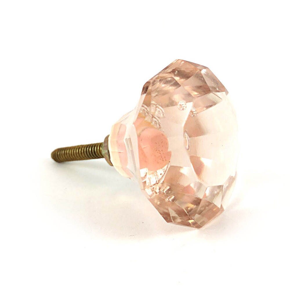Large Pink Solid Glass Jewel Knob Decorative Knob Dresser Etsy