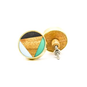 Small Bermuda Triangle Knob, Round Cabinet Knob, Decorative Furniture Knob, Cabinet Pulls and Handles, Resin and Metal Knob, Large Knob,