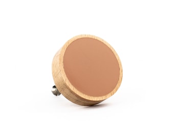 Dusk Pink Beech Wood and Resin Knob, Wooden Knob, Cabinet Knob, Furniture Hardware, Drawer Knob, Modern Knob, Scandi, Sustainable Decor