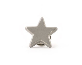 Grey Ceramic Star Knob, Themed Nursery Knob, Modern Knob, Decorative Drawer or Cabinet Pull, Furniture Handle, Children Bedroom Decor