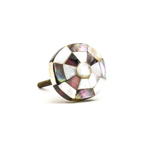 Checkered Octagon Shell Knob, Mother of Pearl Knob, Octagon Knob and Pull, Cabinet Knob, Furniture Knob, Decorative knob, Inlay Knob, Check