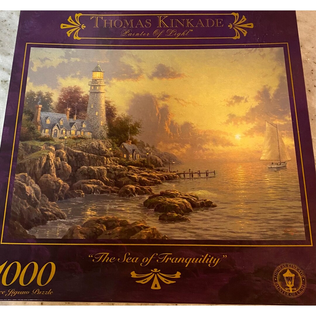 Vintage 1999 NEW Thomas Kinkade the Sea of Tranquility Jigsaw Puzzle ...