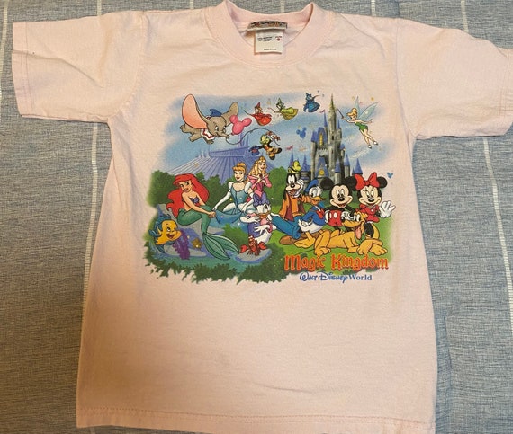 Vintage Walt Disney World Kids 2 sided pink shirt… - image 3