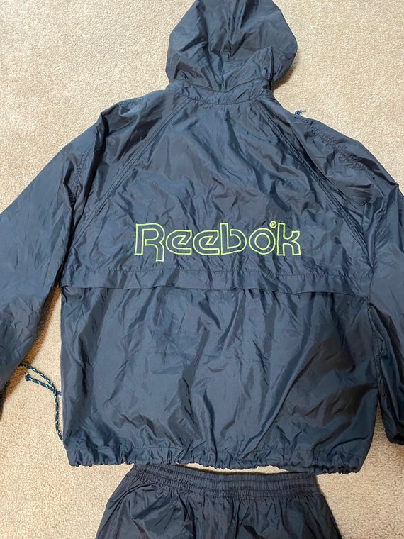 Vintage Reebok black spell out Logo wind suit tra… - image 2