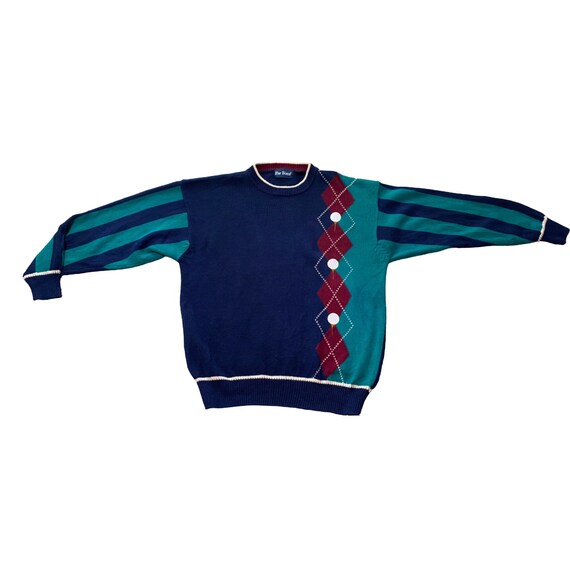 Vintage Par Four Sweater Men Golf Embroidered 90s Y2K Colorblock