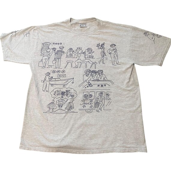 Vintage Michigan Rag Co. CASINO Doodle Draw All Over Short Sleeve Shirt Size XL