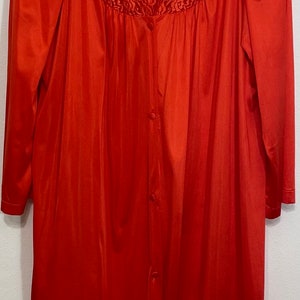 VINTAGE VANITY FAIR Red 100 Nylon Nightgown Button up Set Size Large Style 30 767 Etsy