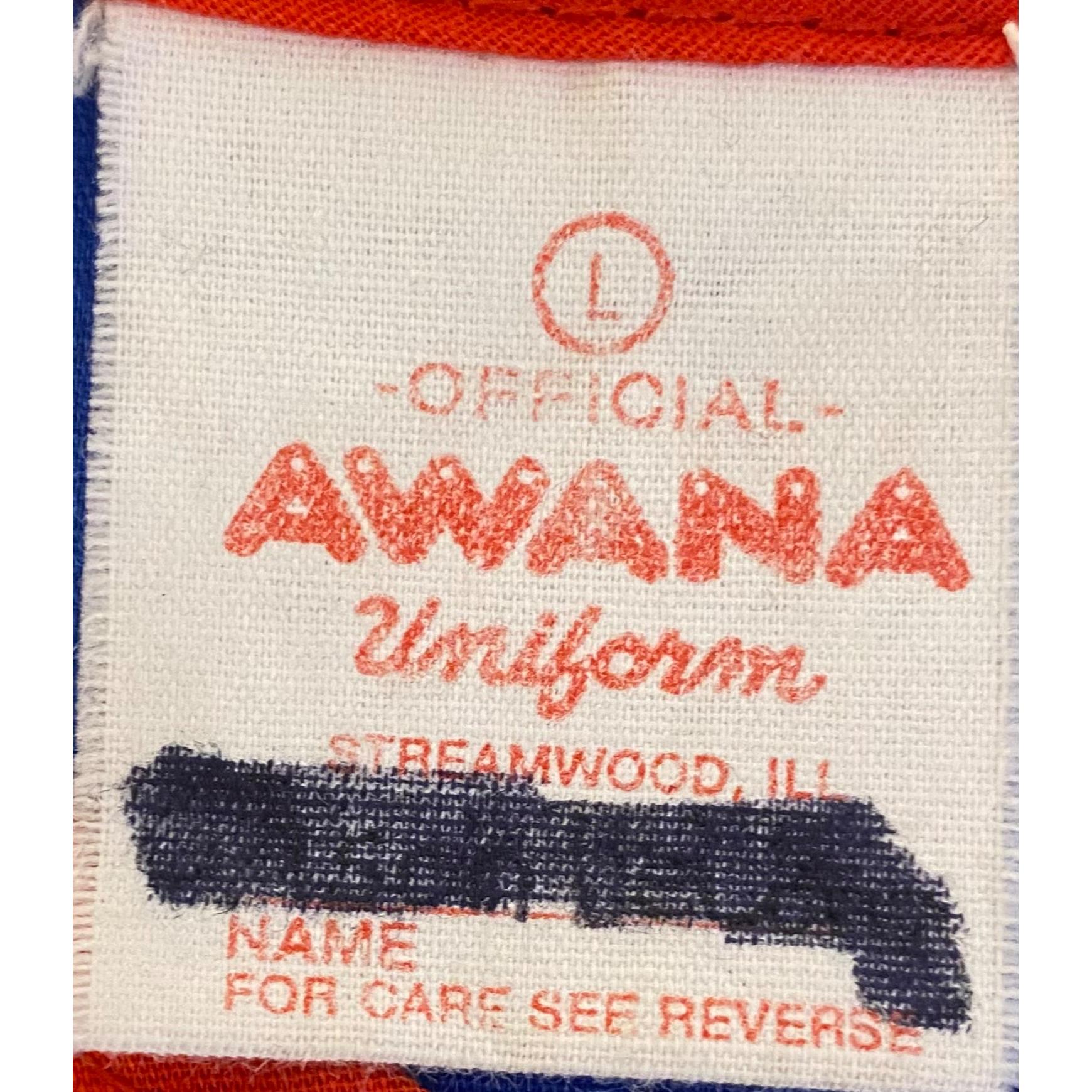 Vintage AWANA Uniform Vest CUBBIES Blue/red Sewn Patches Youth Large YL ...