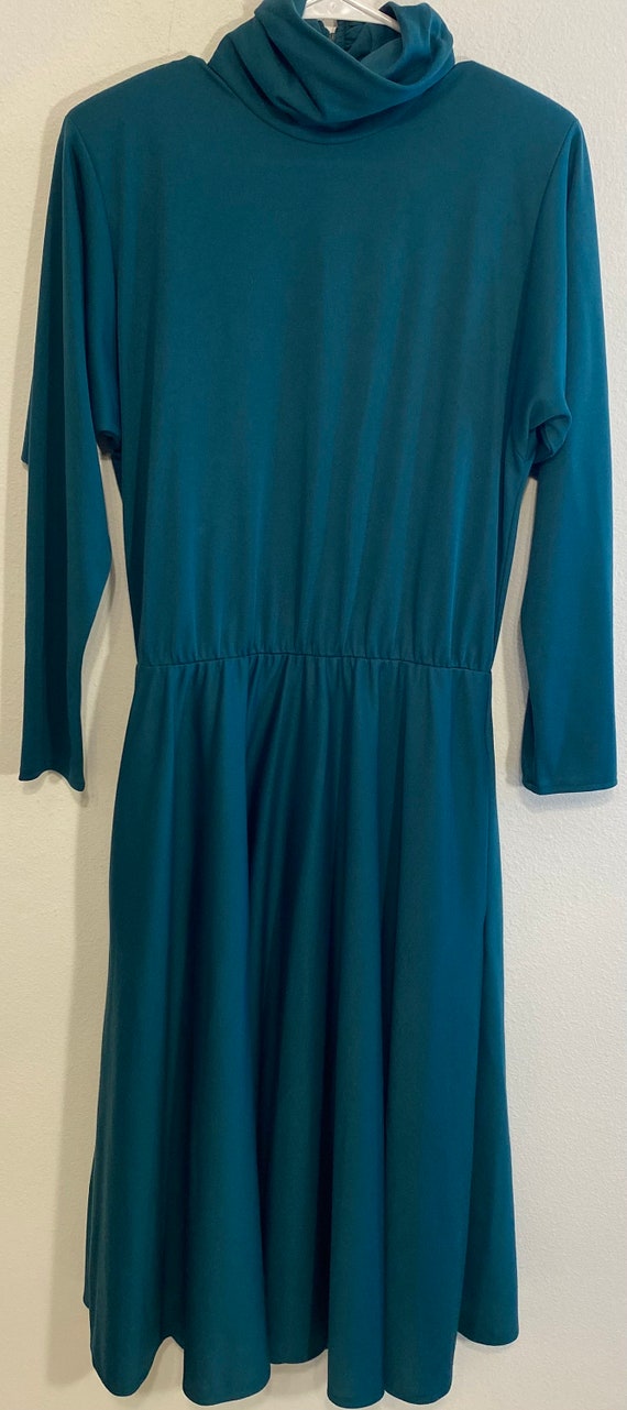 Vintage Impromptu Womens Dress Teal Green Elastic 
