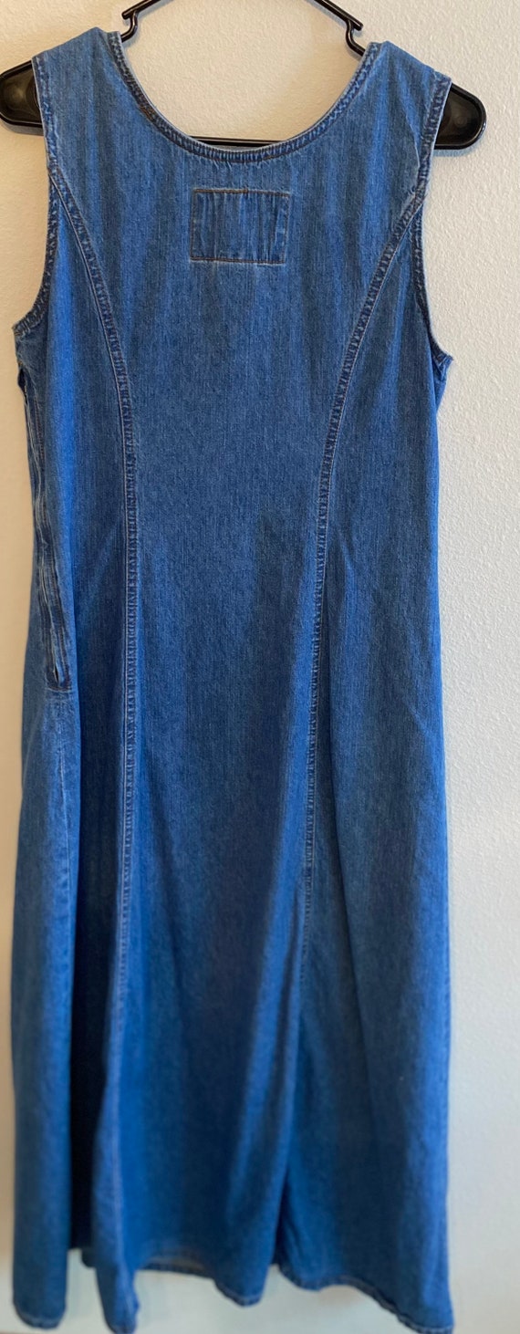 Vintage Outlaw Brand denim jumper dress size 11 m… - image 2