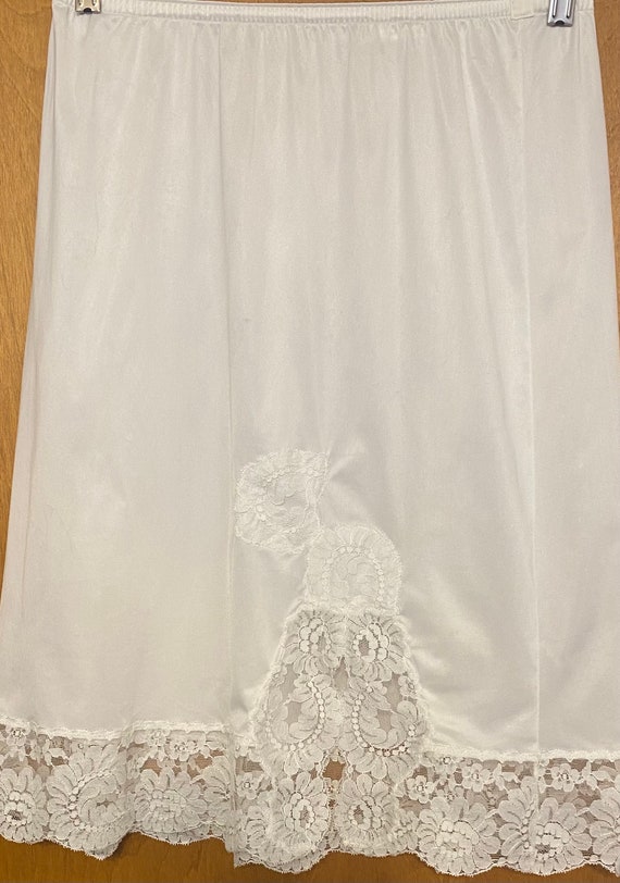 Vintage CAROL BRENT Nylon Half Slip Skirt Lace Tr… - image 1