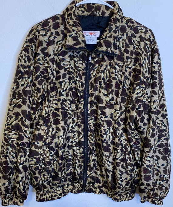 Vintage Stunt Sports Leopard Cheetah Print Jacket 