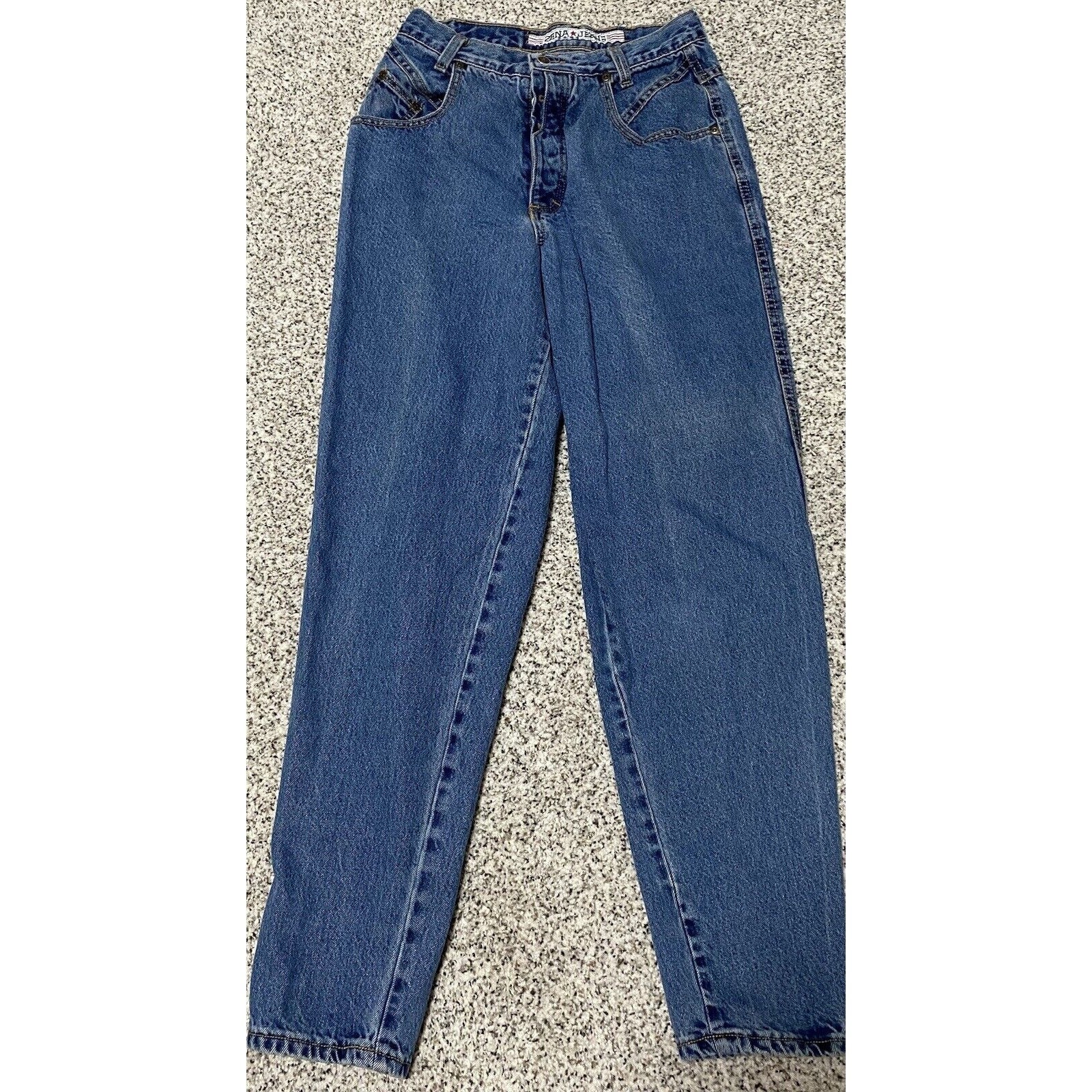Jena’s mom　100kg Zena Vintage Blue Mom Carpenter Jeans Plaid Insets Pockets