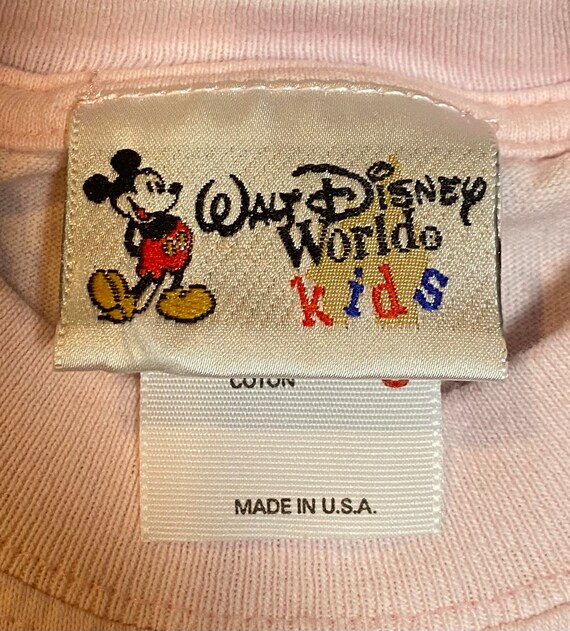 Vintage Walt Disney World Kids 2 sided pink shirt… - image 1