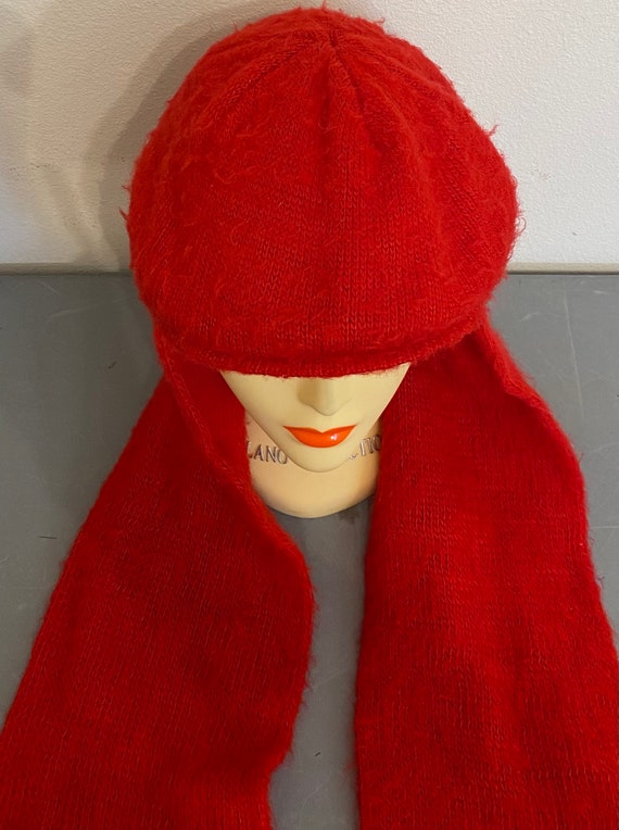 Vintage Ski Country Imports beret hat scarf wool r