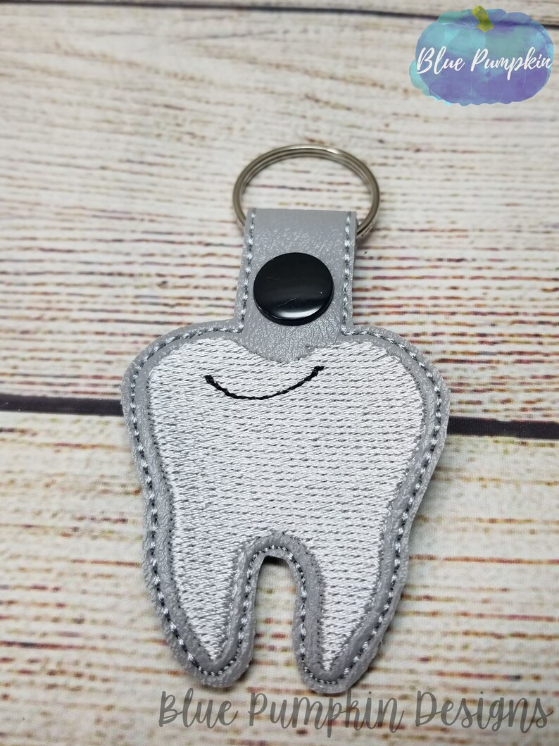 Dentalhygienisttoothteethin the Hoop Embroidery Key Fob Etsy