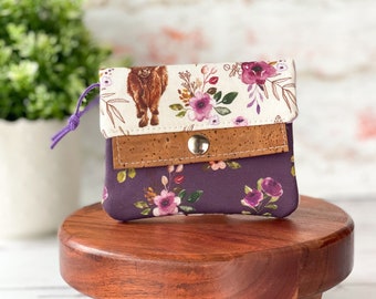 Womens Small Wallet / Highland Cow