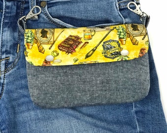 Boy Wizard Zipper Bag Luna Fanny Pack Wizard School Kangaroo Pouch Waist Pouch Hip Bag Wizard Carry All Magic Magic News