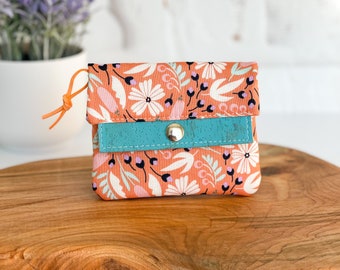 Womens Small Wallet / Floral Flower