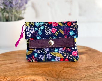 Womens Small Wallet / Floral Flower