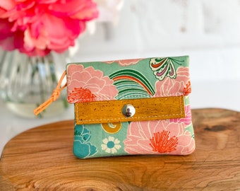 Womens Small Wallet / Floral Flower