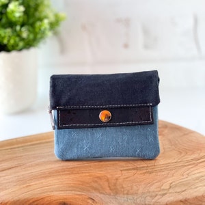 Cartera pequeña para mujer / Azul marino y azul