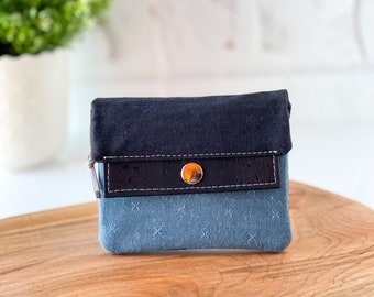 Womens Small Wallet / Navy and Blue