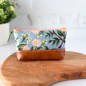 Small Zipper Pouch / Floral Rifle Paper Co Fabric