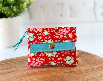 Womens Small Wallet / Floral Flower