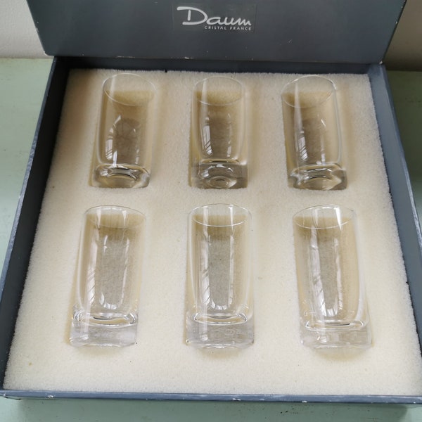 6 verres à liqueur en cristal Daum France vintage