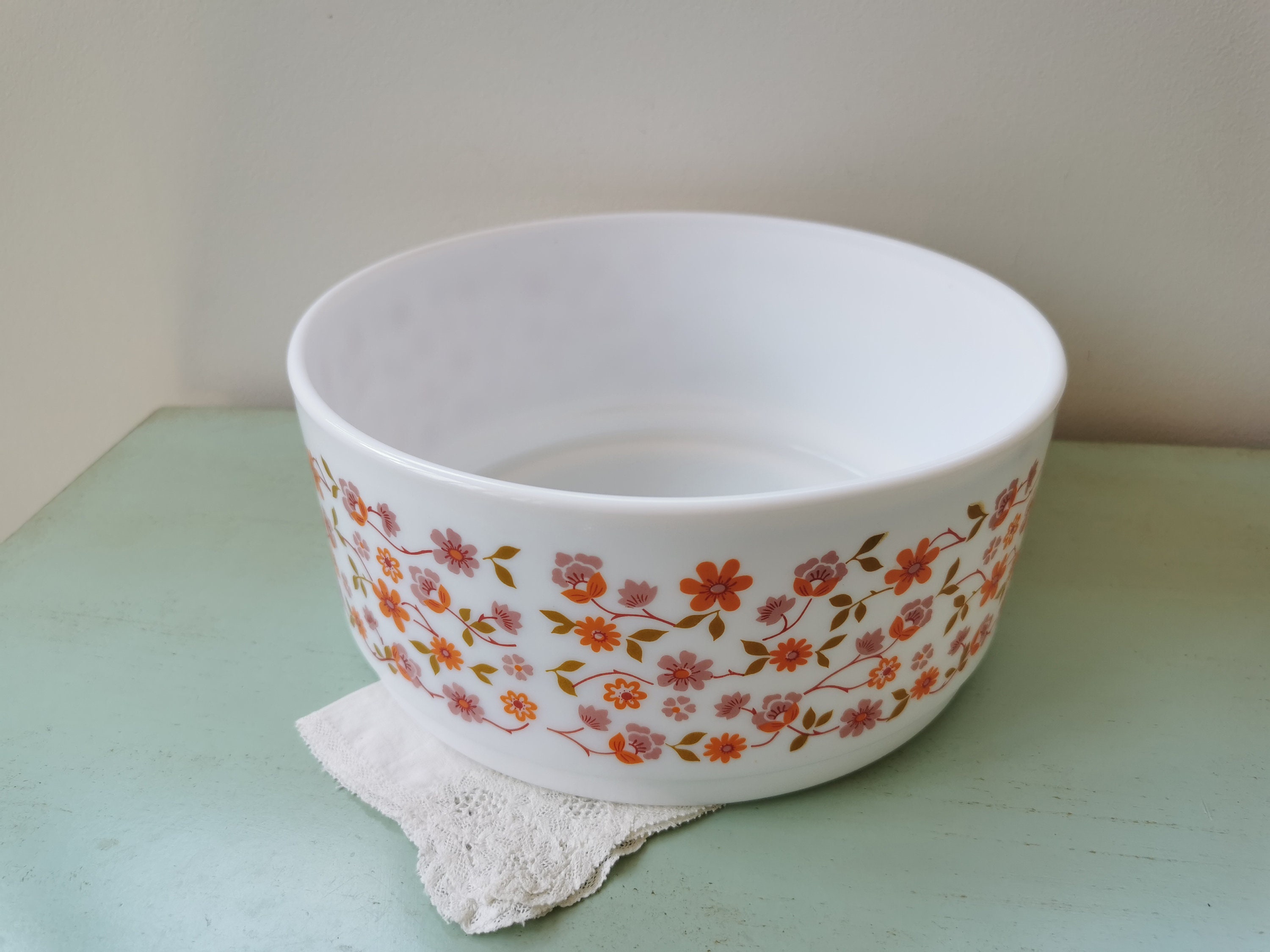 LBC E4/LUMINARC ARC 6 Assiettes A Soupe En Opaline Blanche Fruit Prune