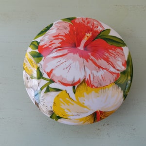 Boîte bonbonnière hibiscus porcelaine vintage