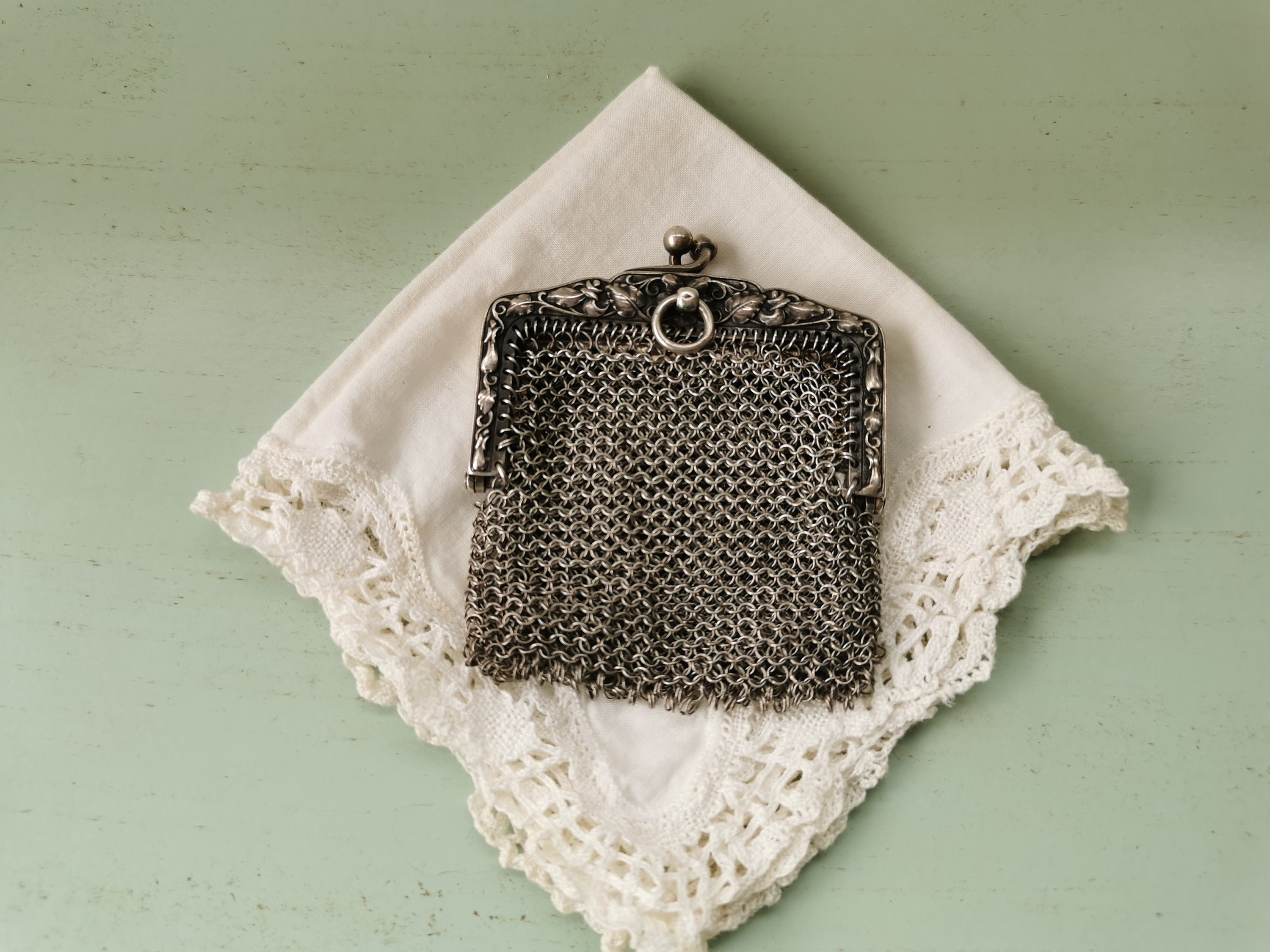 Solid Silver Mesh Purse 1900 Etsy Ireland