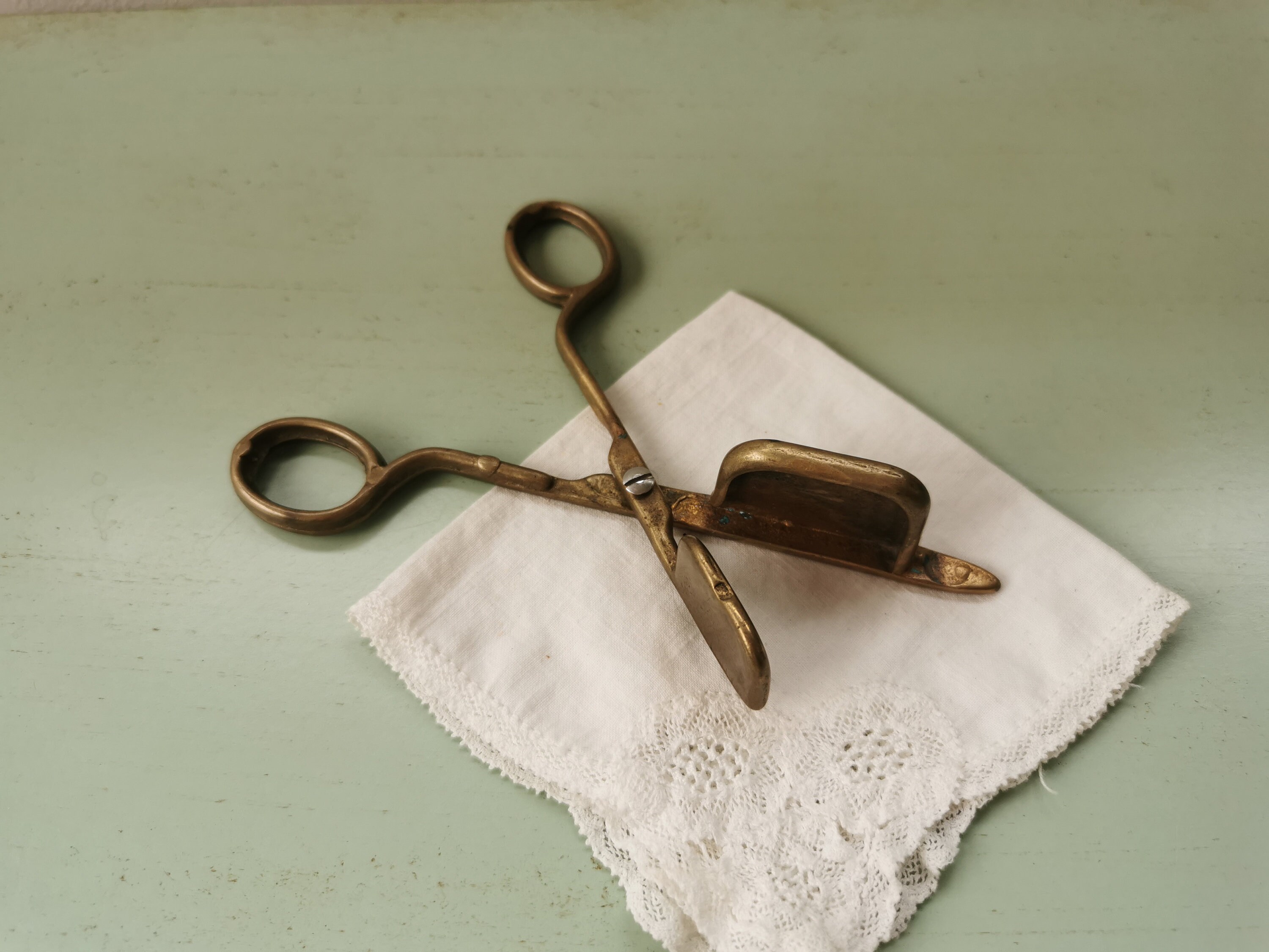 Ciseaux à Bougie Laiton Vintage, Éteignoir, Mouchette
