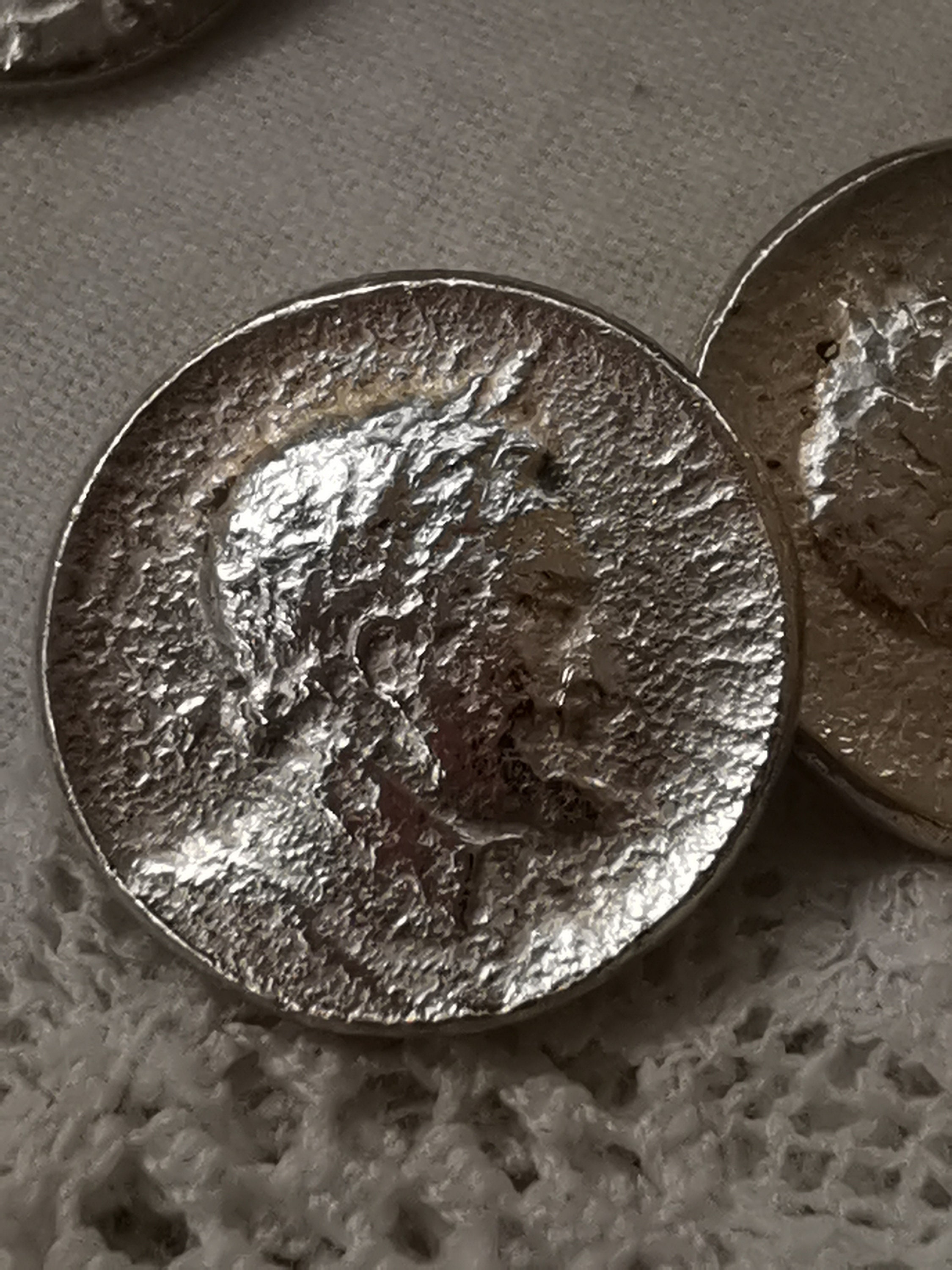 Paire De Boutons De Manchette Anciens En Argent - Pièce De Monnaie France Henri IV - Occasion En Bon état