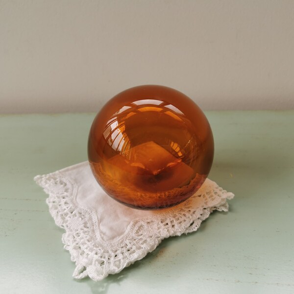 Vintage Baccarat Sirius Amber Crystal Ball