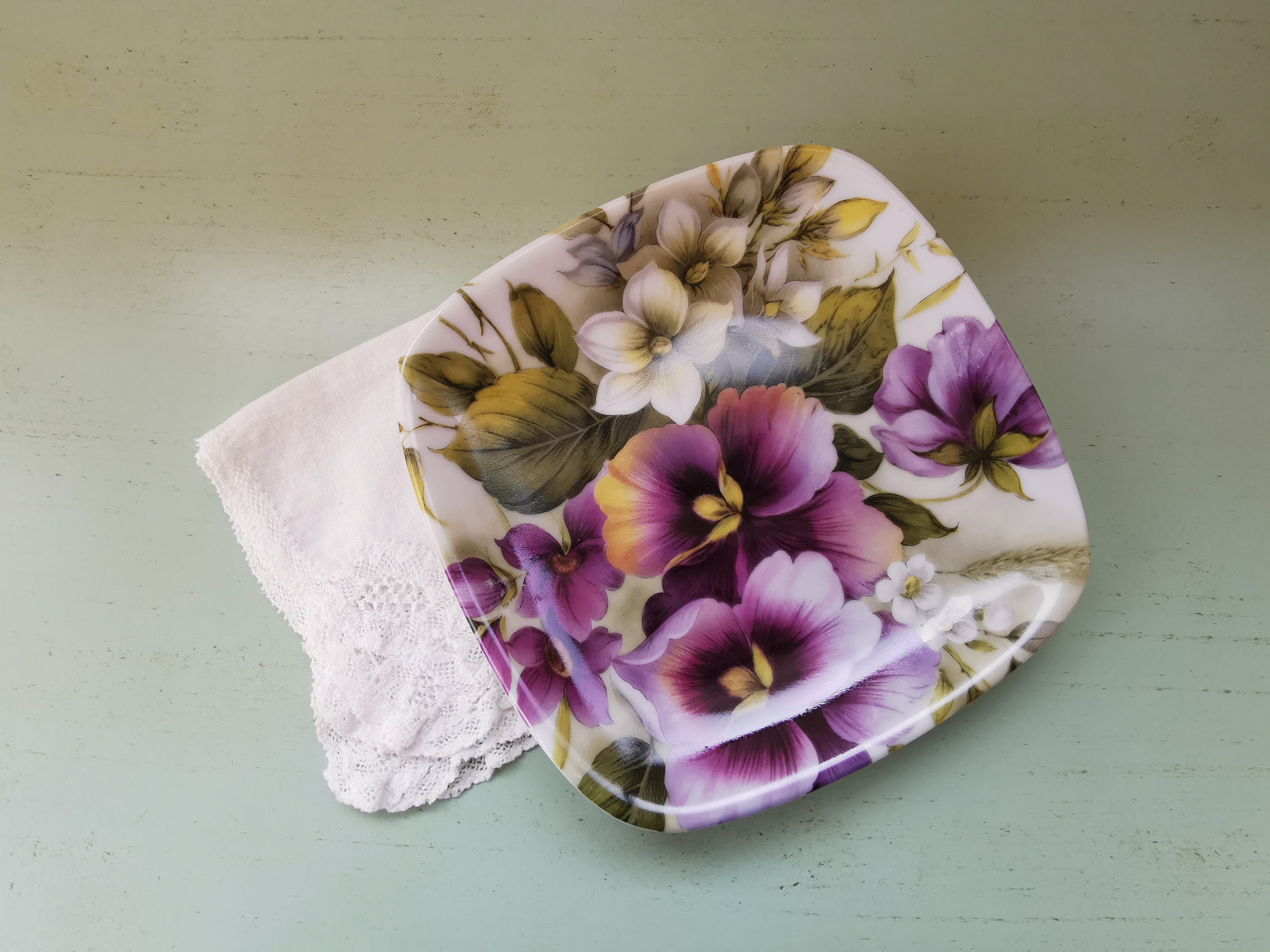 Coupelle Pensées Porcelaine de Limoges Victoria Design Bill Goldsmith Vintage