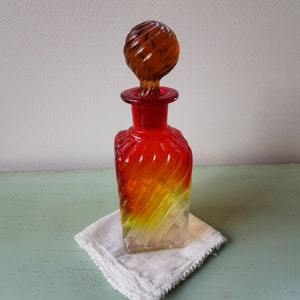Bottle Baccarat orange and yellow bamboo old twists