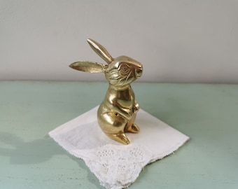 Vintage koperen konijnenbeeldje