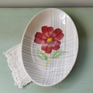 Small hand-painted flower dish, Digoin Sarreguemines earthenware