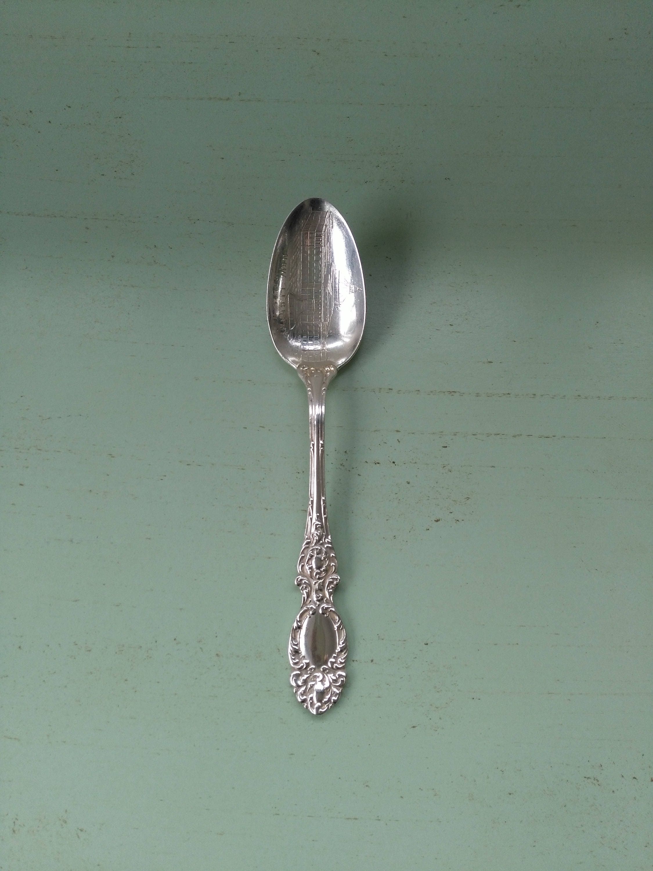 Cuillère de Collection en Argent Sterling Rw & S Library Of Congress, Washington Dc/Sterling Spoon