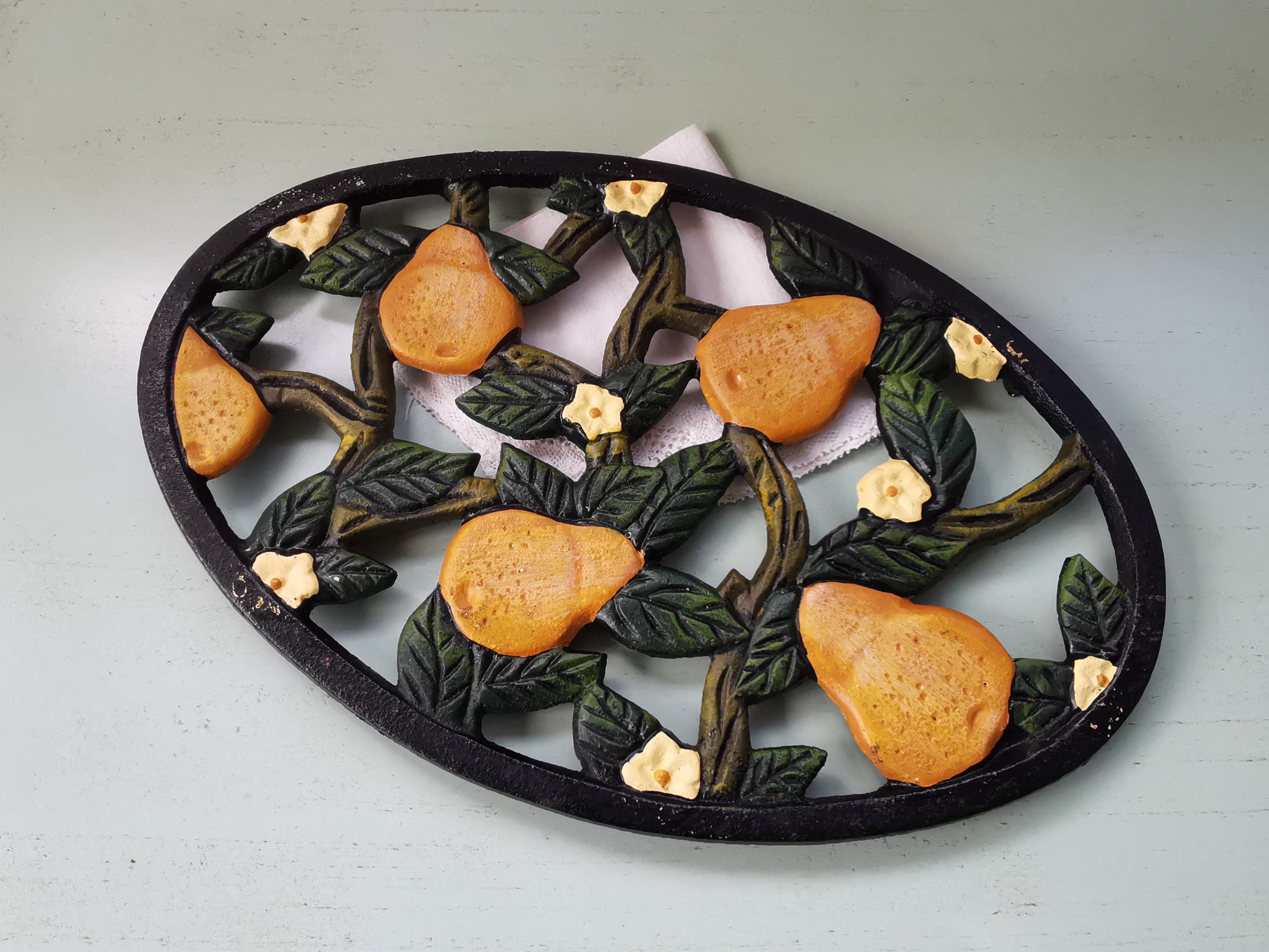 Dessous-De-Plat en Fonte Poires Vintage